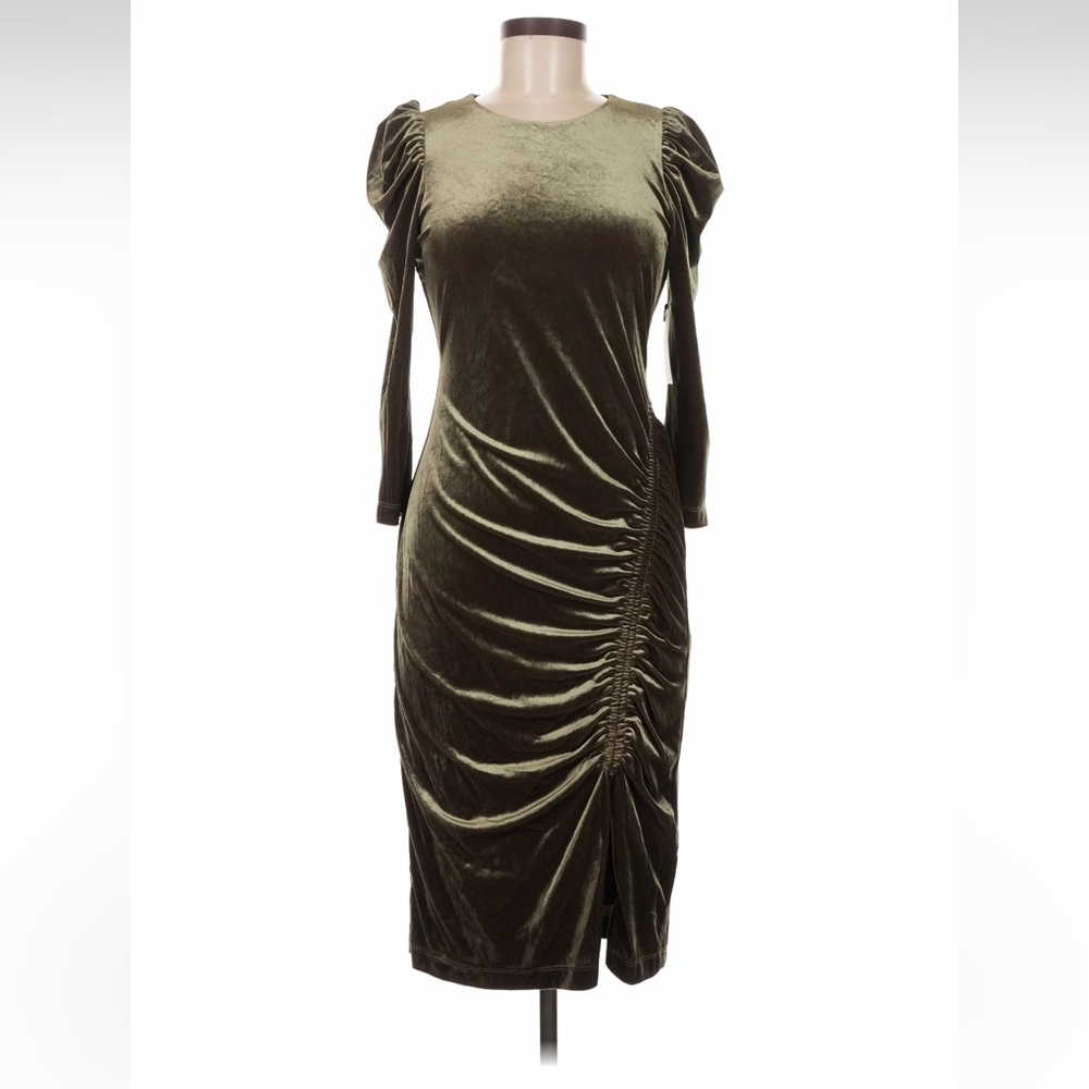 NWT Bailey 44 Olive Velvet Long Sleeve Dress